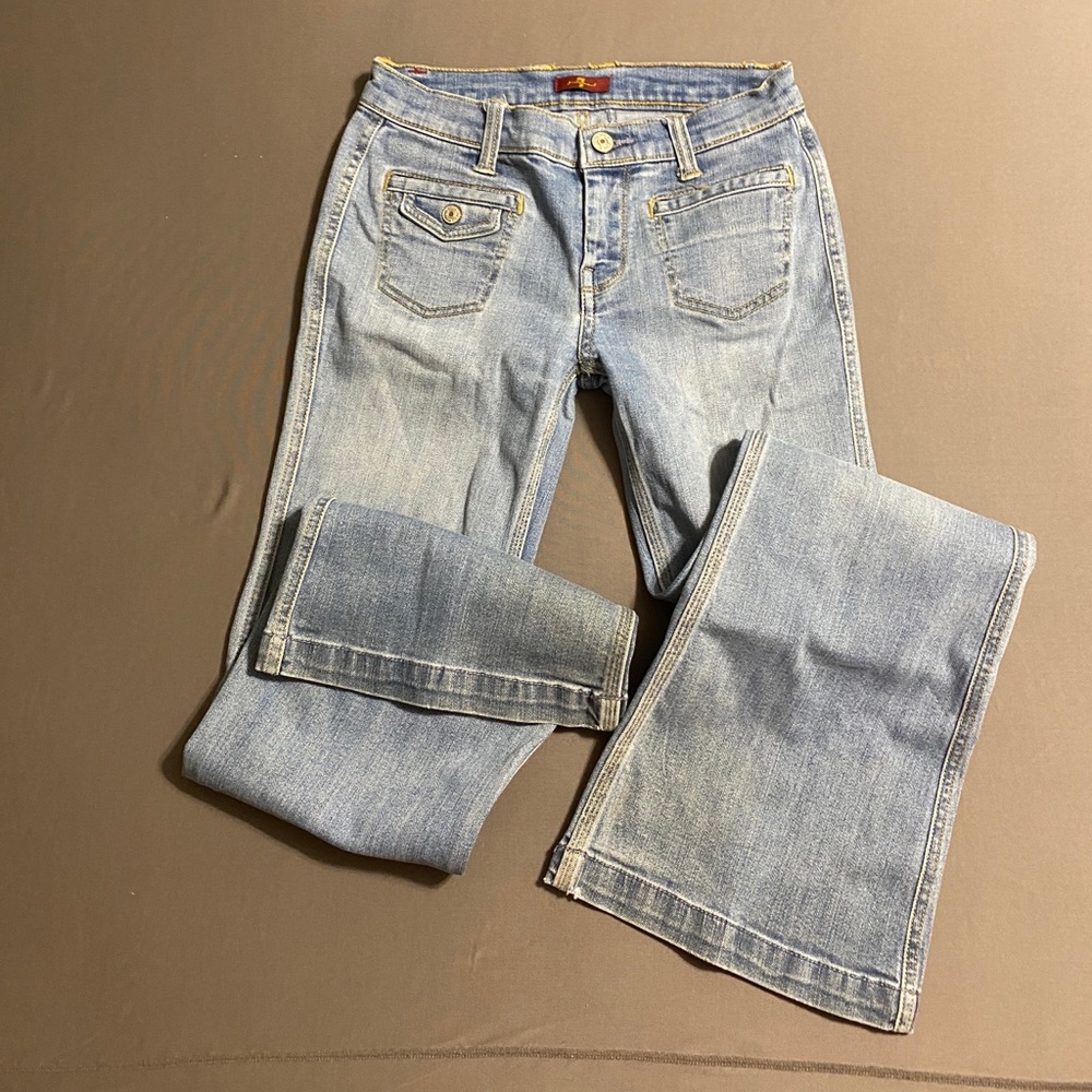 Girls 7 For All Mankind light wash trousers